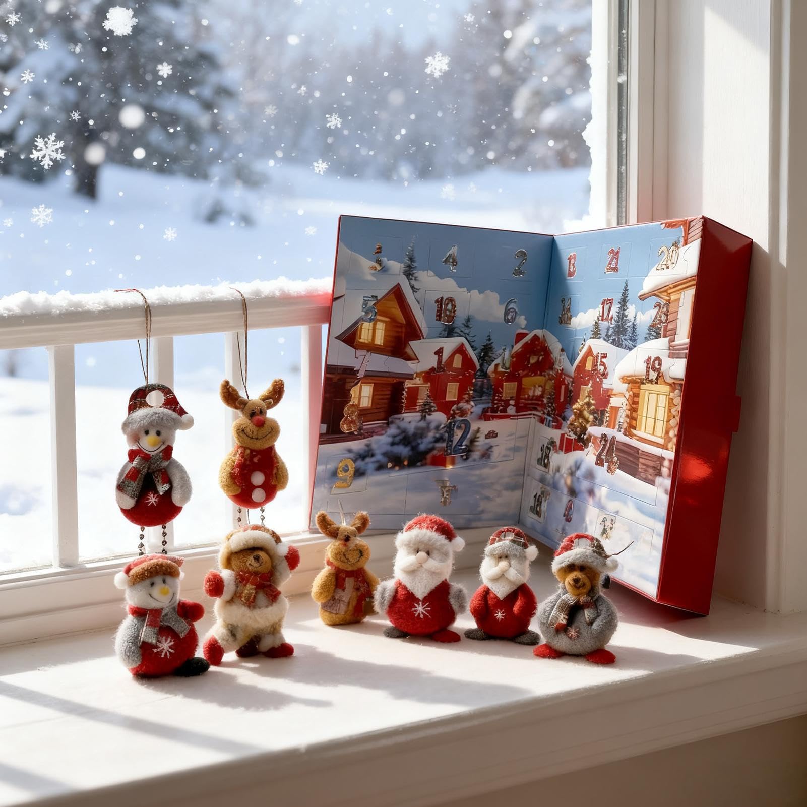 Adventskalender für Weihnachten – Countdown 24 Tage aus Plüsch, weiche Dekoration, niedlich, für Sammlungen, Partys, saisonale Feiern