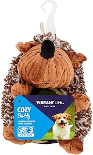 Vibrant Life Cozy Buddy Hedgehog Dog Toy Durable Plush Hedgehog Dog Toy - Grunt Sound, Medium Size, Camo Design - Perfect for Small to Medium Dogs