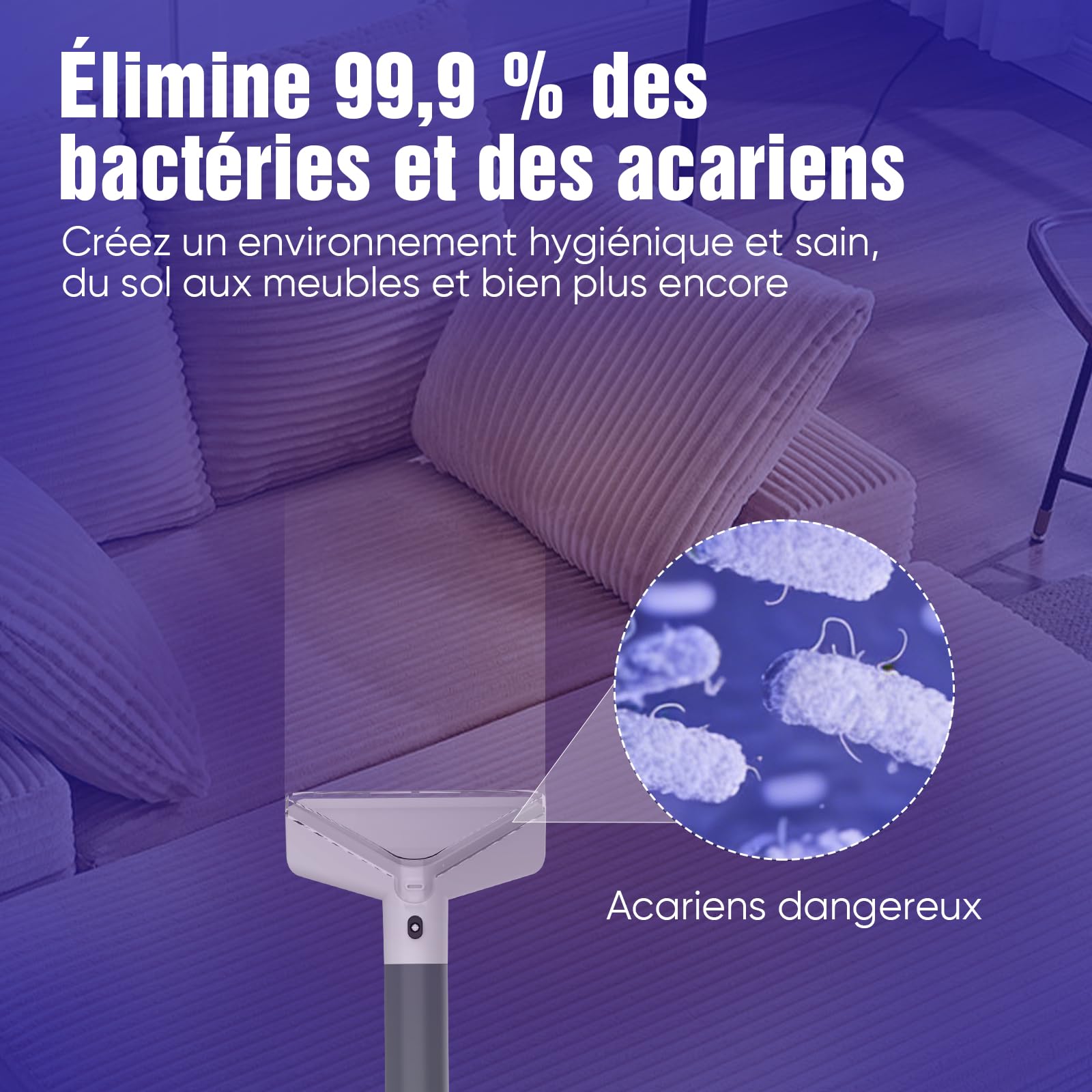 Shampouineuse Nettoyeur Canapé Tissu Injecteur Extracteur Nettoyage intensif 2500W Voiture Tapis Moquettes Aspirateur Détacheur Pour Matelas Laveur Compact et Portable