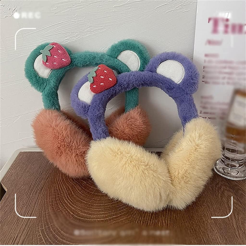 Green Cute Plush Warm Earmuffs Women's Winter Cycling Ear Protection Cold And Windproof Warmer