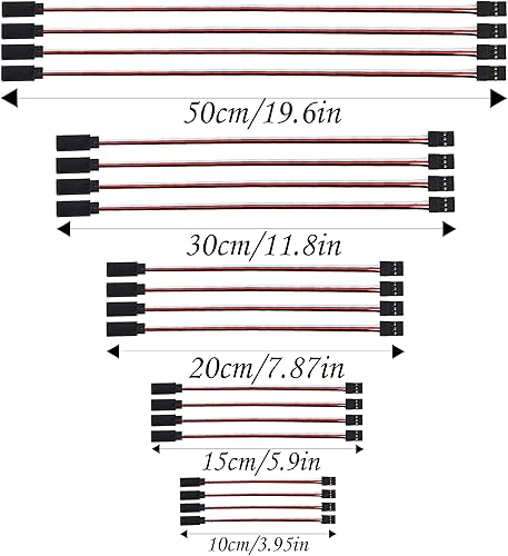 Miniatura 3 de ShareGoo 20 piezas macho a hembra cable de extensión servo de 3 pines cable receptor RC conectores de cable para RC coche helicóptero barco servo