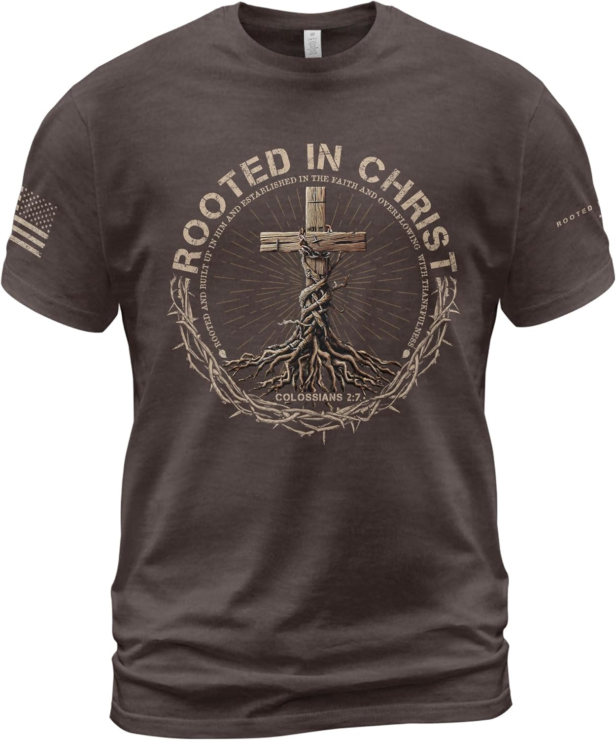 Rooted in Christ Shirt, Jesus Tshirt, Christian Shirts for Men, Cross Shirt, Religious Shirts for Men 2