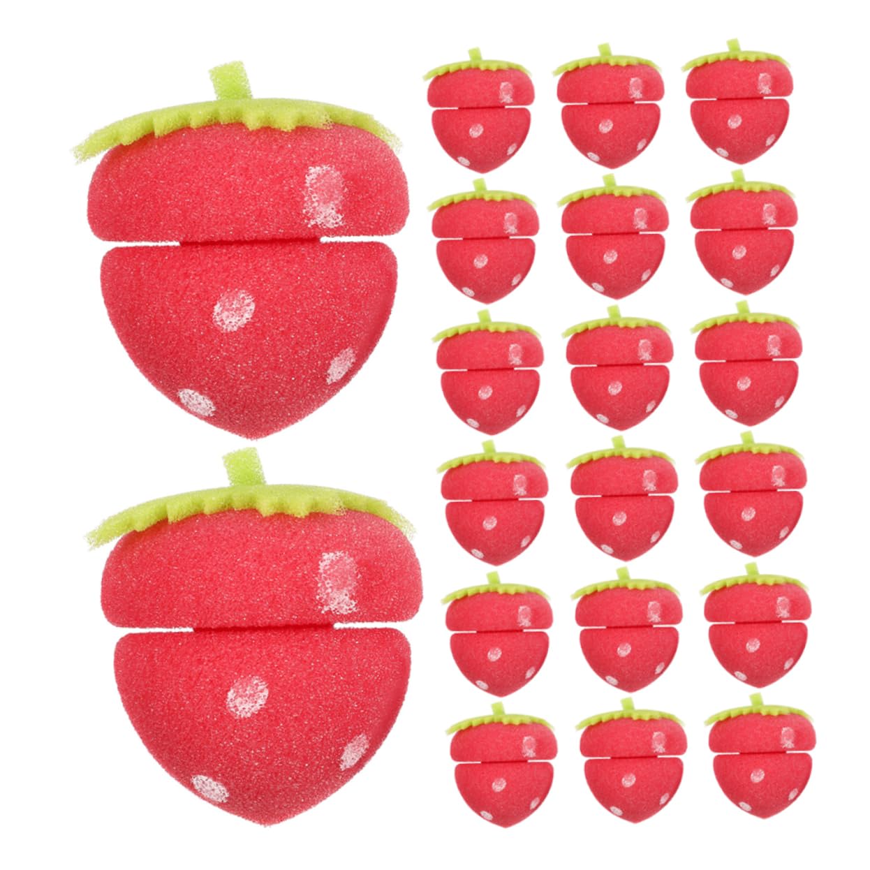 Beavorty 24Pcs Strawberry Hair Curlers Soft Sponge Rollers for Heatless Curls for Hair Styling Comfortable and Easy to Use for Daily Makeup and Sleeping