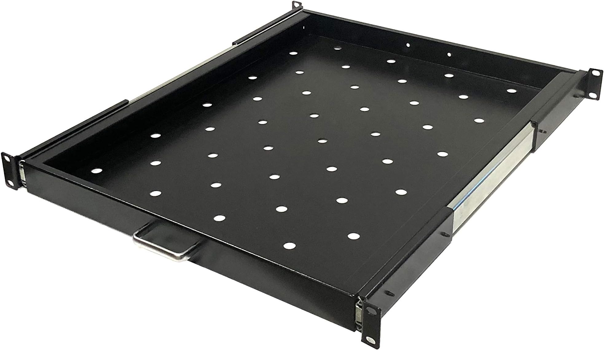 Aeons 1U 19-inch Sliding Rack Server Shelf Vented Sliding 4 Post Rack Mount 22" Shelf Adjustable Mounting Depth 22.3-23.8" Heavy duty IT Network Cabinet Enclosure Equipment