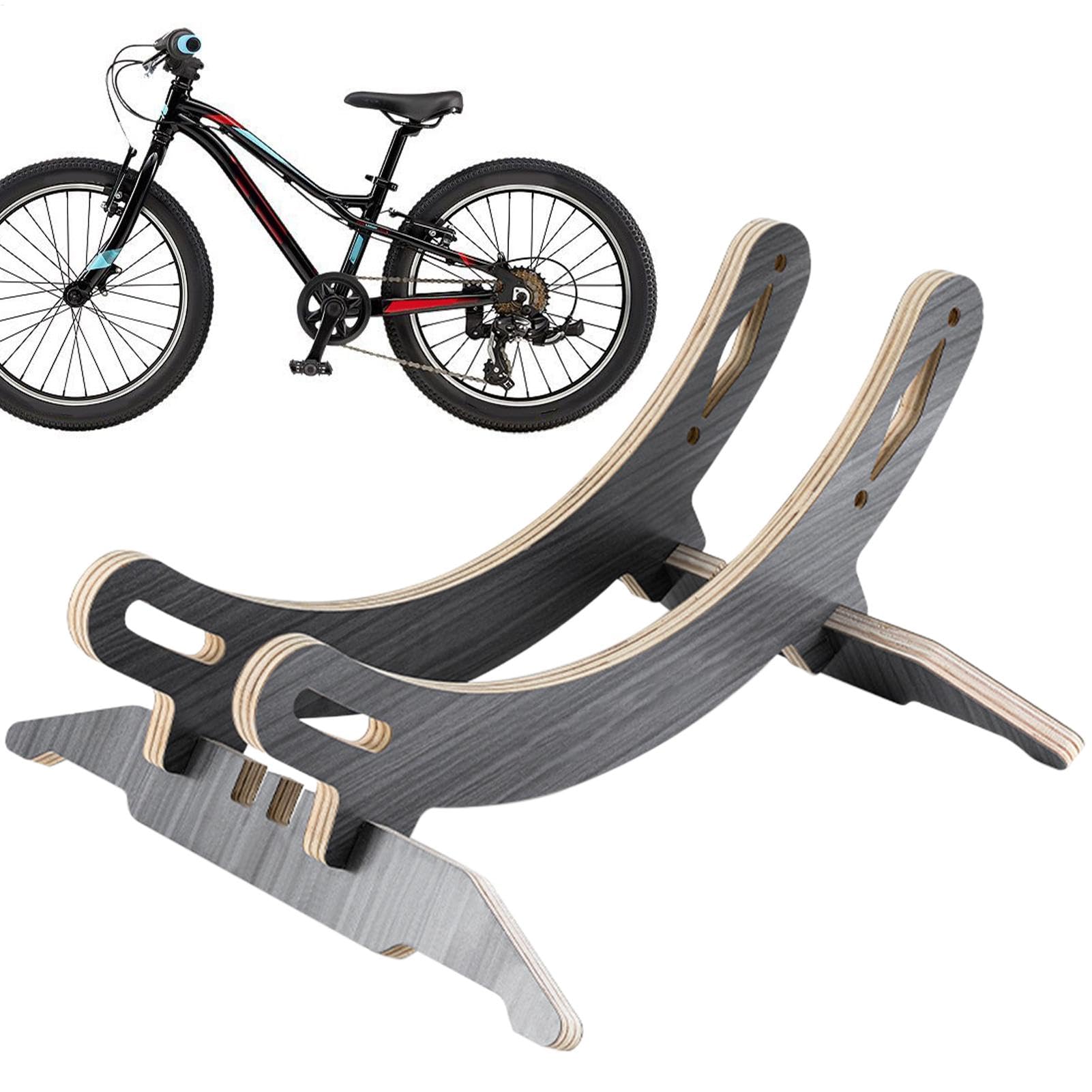 Support vélo bois compact au sol : rangement stable et autonome sans perçage mural