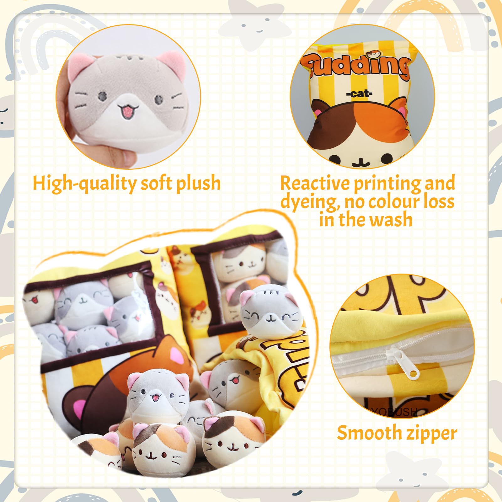 MeHoo Pudding Dog Pillow Plush, Cute Snack Pillow Stuffed Animal Toys - Image 4