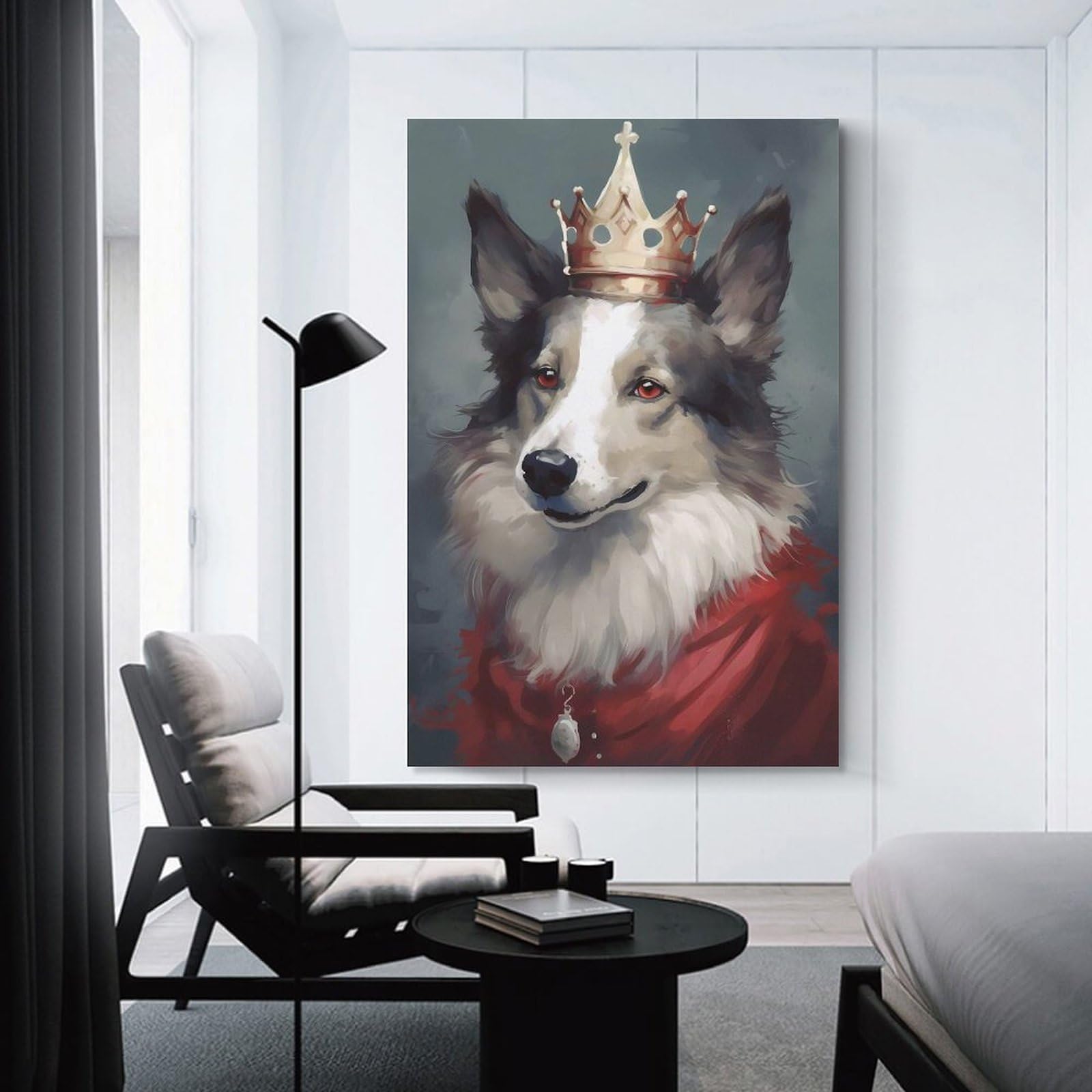 Junmoney Border Collie Dog Wonder Decorative Wall Artwork 08x12inch(20x30cm), for Home Lounge, Bedroom Or Reading Nook, Easy Decor for Gallery Walls