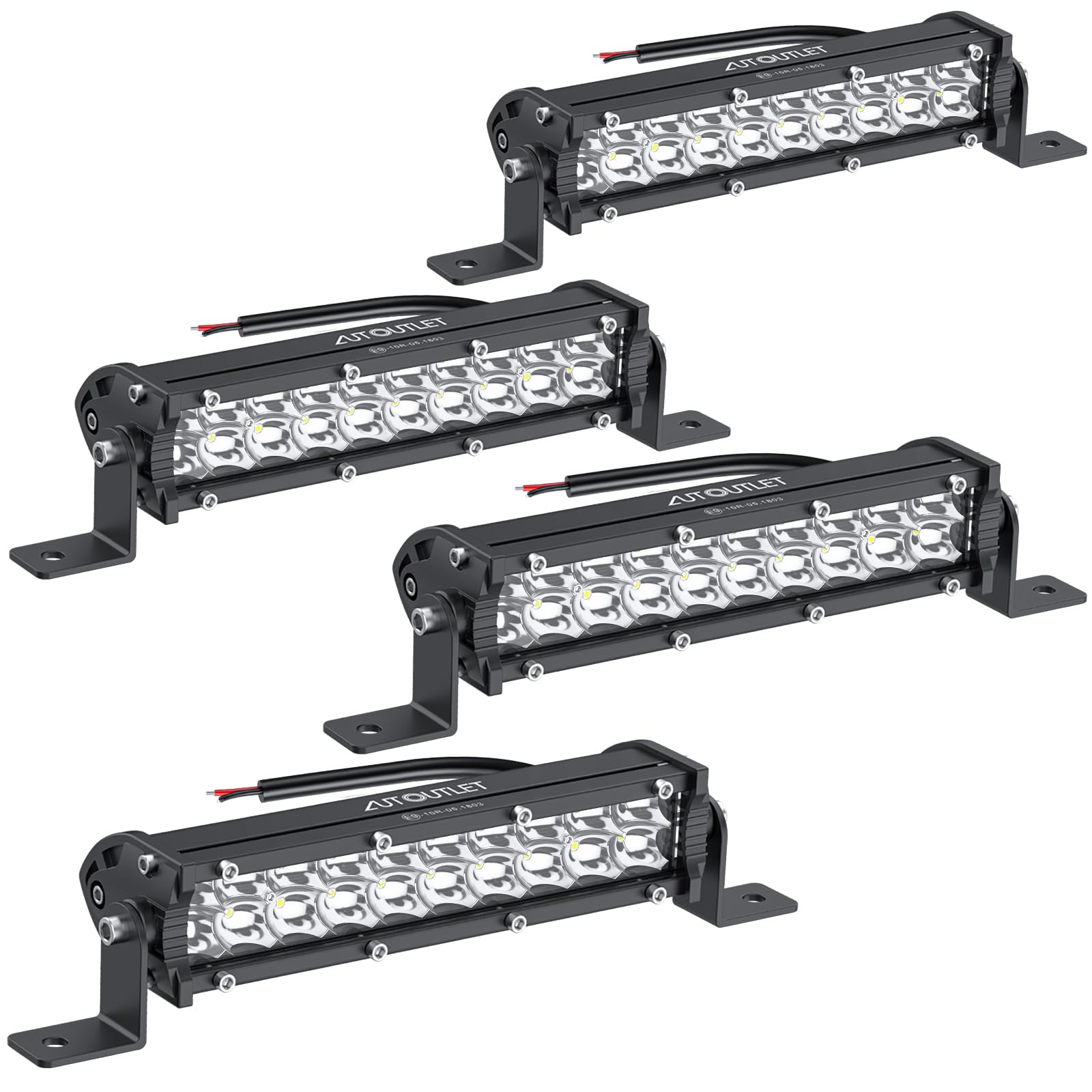 AUTOUTLET 4 Pezzi 60W 18 CM 4800LM Barra LED Fuoristrada,Impermeabile IP67,Spot Faretto,Faretti LED per Auto,Trattore,Camion,Barca,12 V/24 V