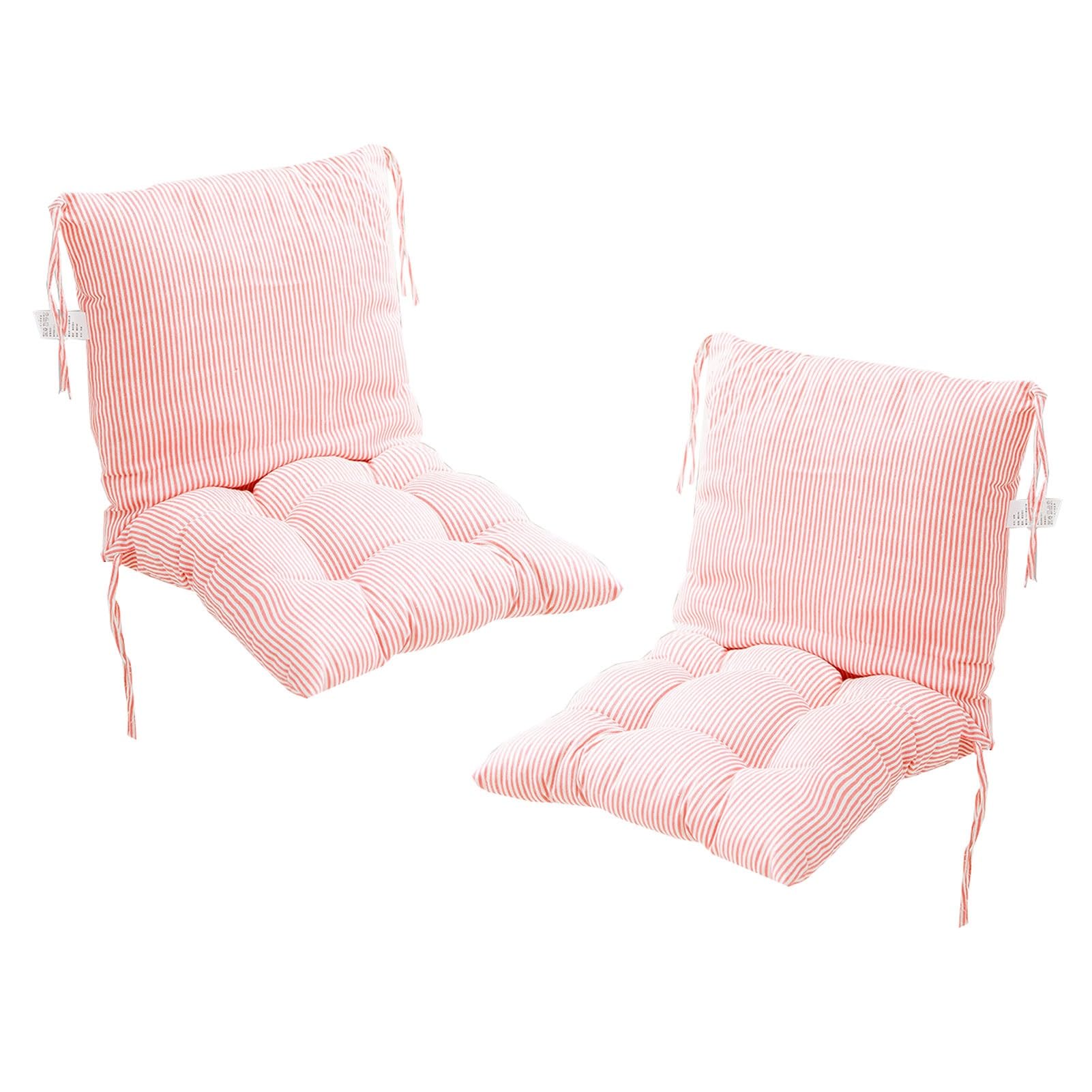 Low Back Cushion and Seat Cushion Set - Pack of 2 Chair Cushions with Straps, 40 x 80 cm Garden Chair Cushion with Removable Backrest - Ultimate Comfort for Your Outdoor Seating
