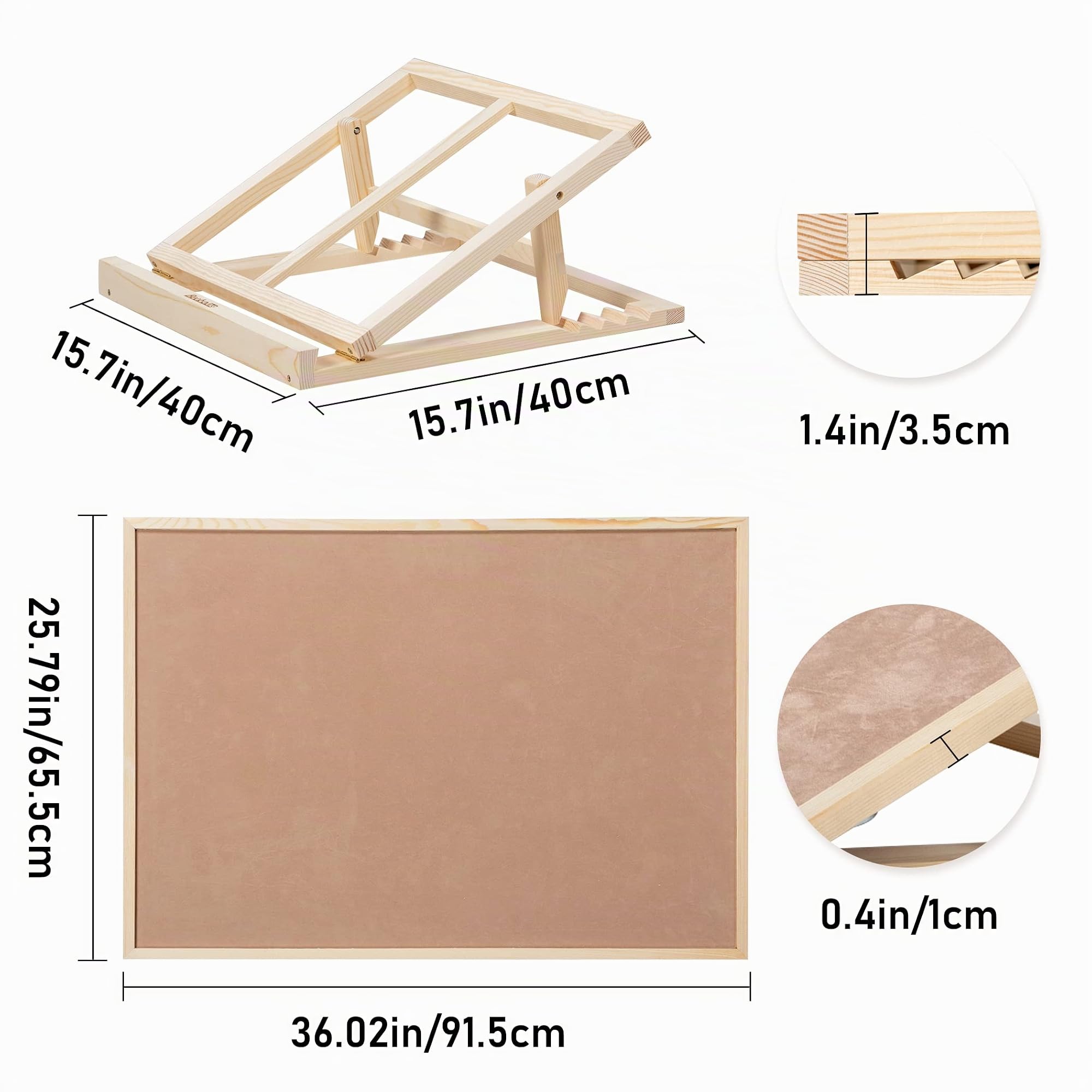 Becko US Ensemble planche à puzzle et support en bois avec plateau pour puzzle jusqu'à 1000 pièces (1500 pièces)