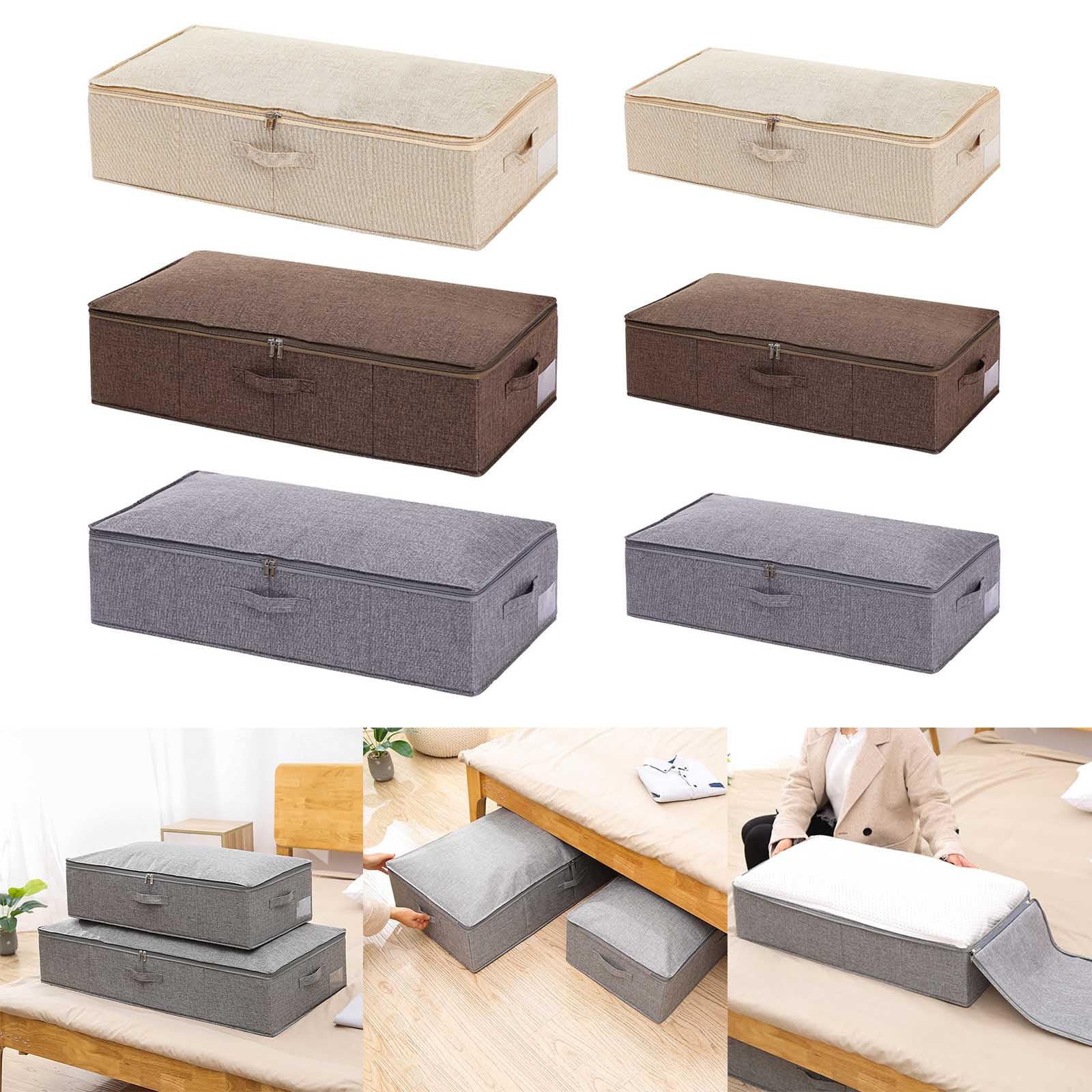 Quilt Bettboden Aufbewahrungsbox, Stoff faltbare Kleidung, feuchtigkeitsbeständige Aufbewahrungsbox mit Abdeckung, Quilt Bettboden mit großem Fassungsvermögen