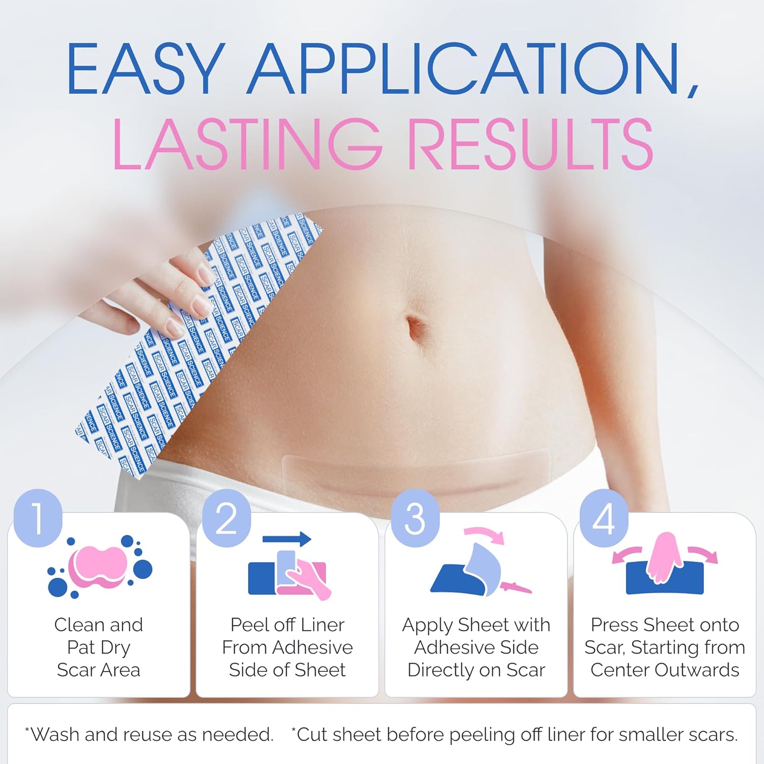 C-Section Recovery Kit - Advanced Scar Treatment after C-Section - Medical Grade Waterproof Silicone Scar Sheets for Scar Removal, 8 Strips + Silicone Gel for Scars and Surgical Scars,18ml