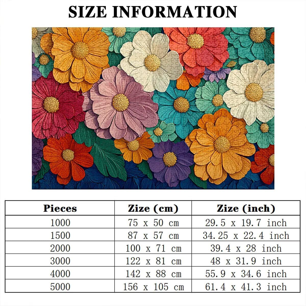 Puzzle 2000 sztuk kwiat dla dorosłych, abstrakcyjne drewniane puzzle dla dorosłych, trudne drewniane łamigłówki, rodzinne gry edukacyjne, łamigłówki z pudełkiem na prezenty dekoracje do domu, prezent