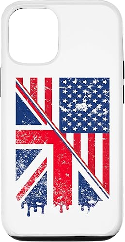 Funda para iPhone 1212 Pro Union Jack y bandera estadounidense para expatriados estadounidenses y británicos disponible en Yaxa Colombia