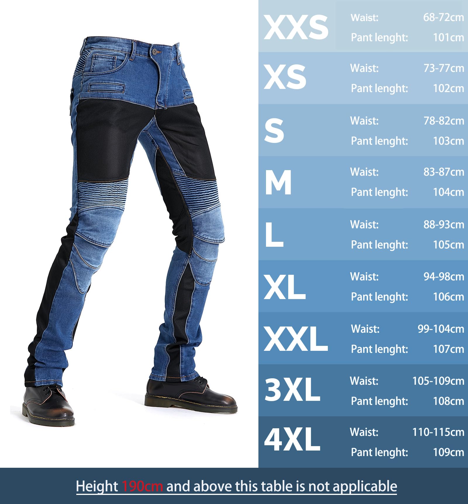 Pantalon Moto Homme Homologué, Respirant Jean Moto Homme Avec Protection, Surpantalon Moto Disponible Dans Une Large Gamme de Couleurs
