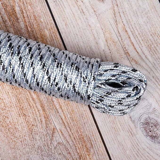 Image of Strong & Durable Nylon Braided Cotton Rope | Clothesline for Drying Clothes Line| 10 Meter Length | 5mm Thickness (Diameter) for Outdoor, Camping, Indoor, Crafting, Art Projects Use.