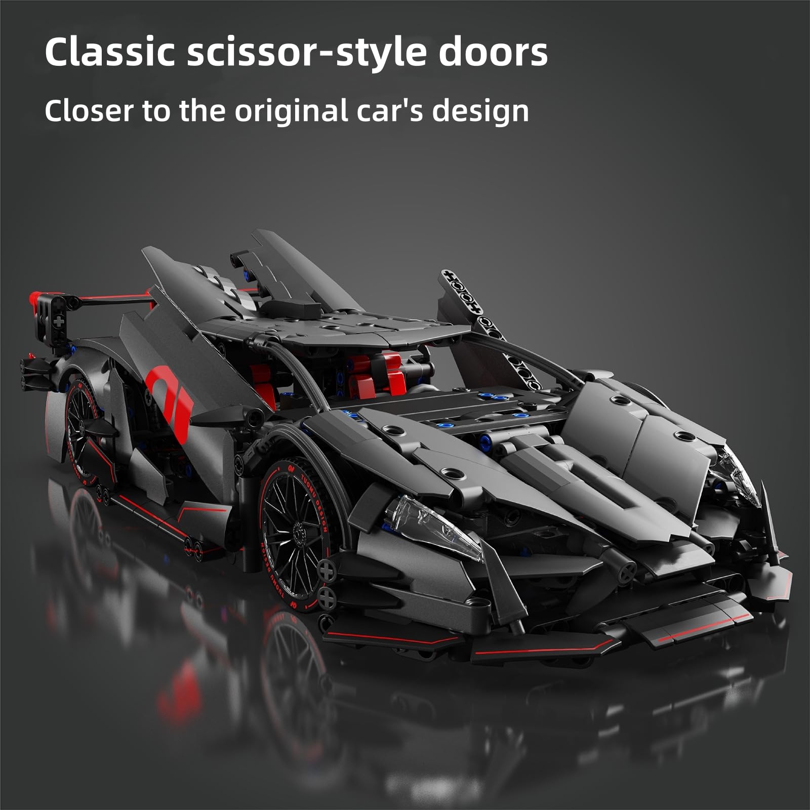 PlayExquizen Technical Sports Car Building Block Set, GT Racing 1:14 MOC Super Car Building Block Model Toys - Image 4