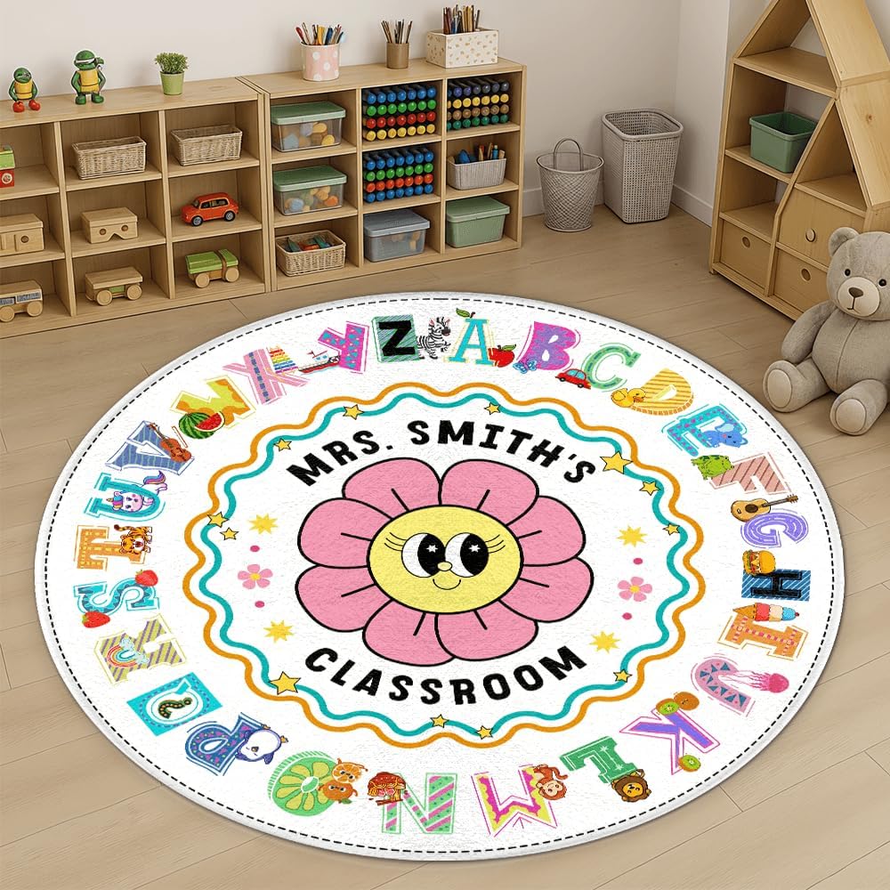 Message Therapy Rug Amazon.com: Alphabets Round Rug, Cute ABC Educational Rug for Classroom ...