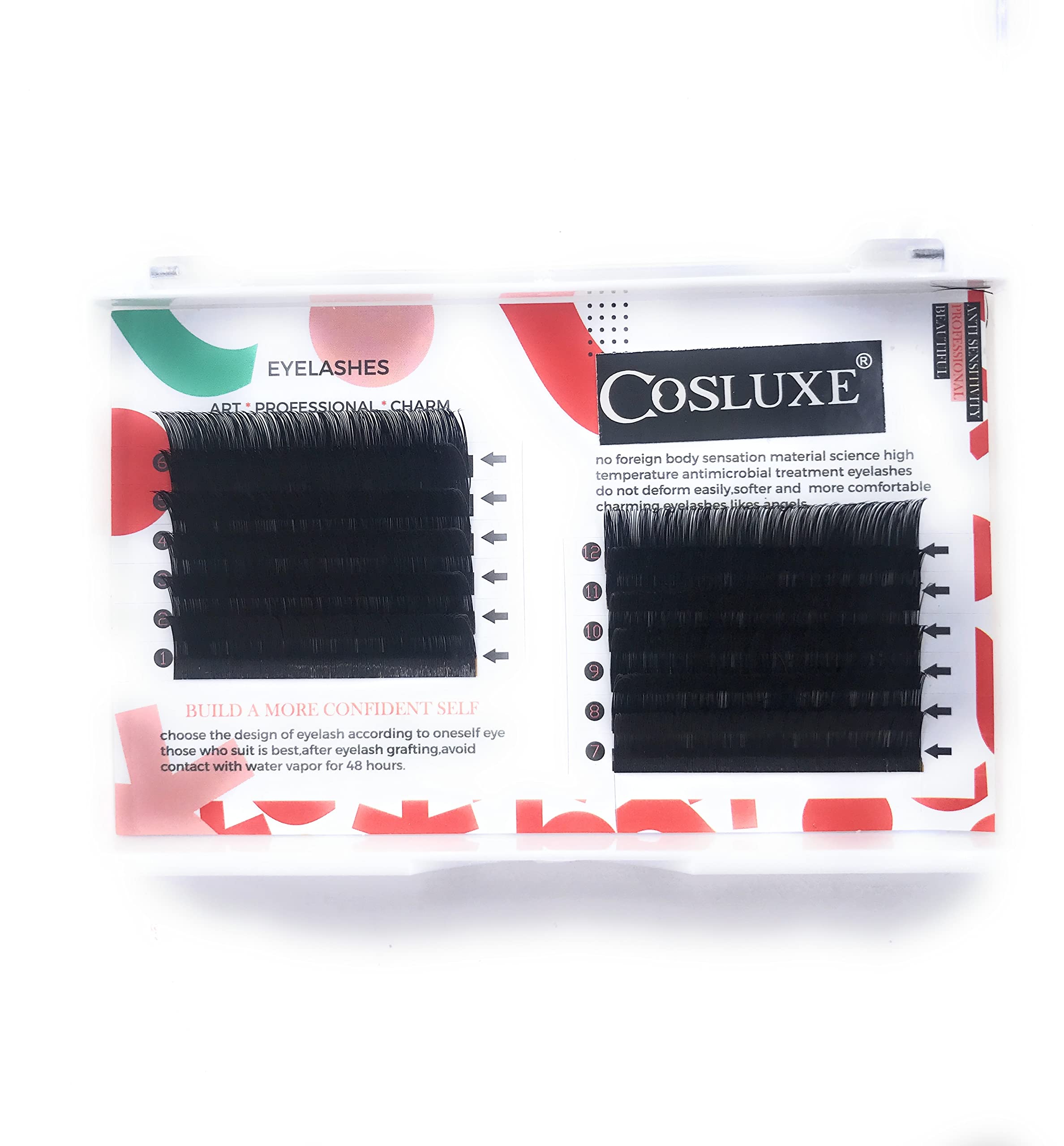 COSLUXE Lash Extension Easy Fan Volume Lashes,Curl 8-16mm Mixed Easy Fan Volume Eyelash, Auto Blooming Lash Extensions, (0.07 D, 10mm)