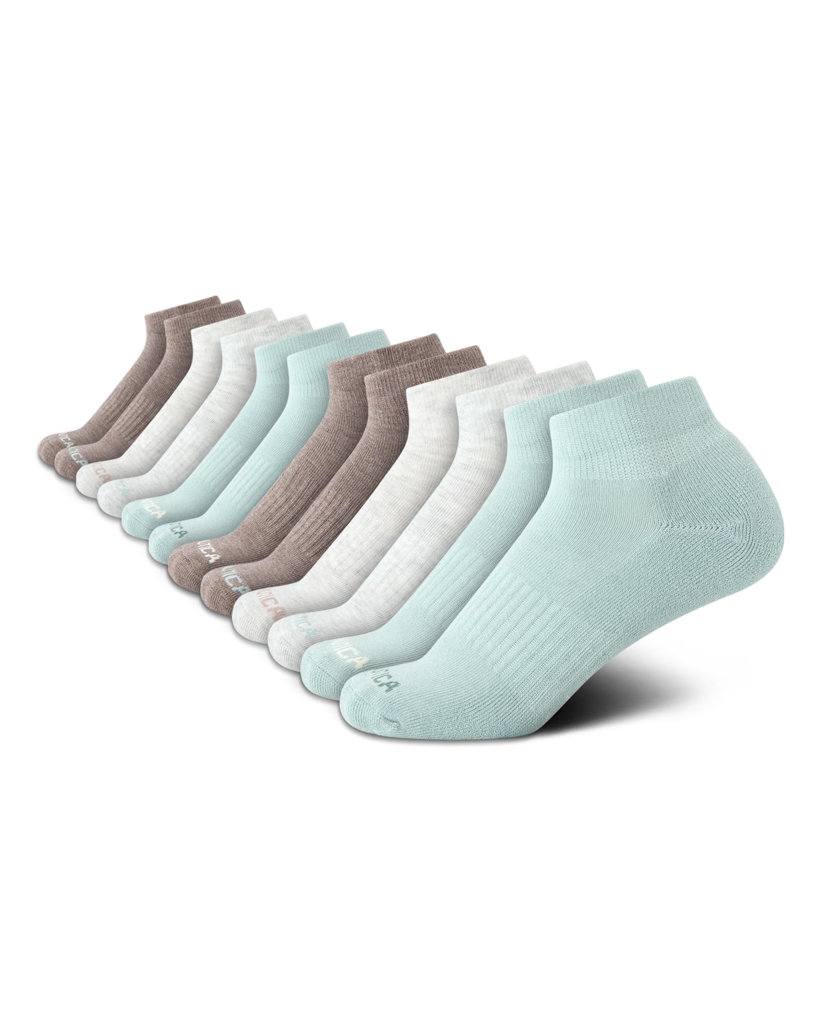 Nautica Womens Quarter Socks - 12 Pack Moisture Control Cushioned Athletic Socks for Women for Sport & Gym Wear (Size: 4-10)