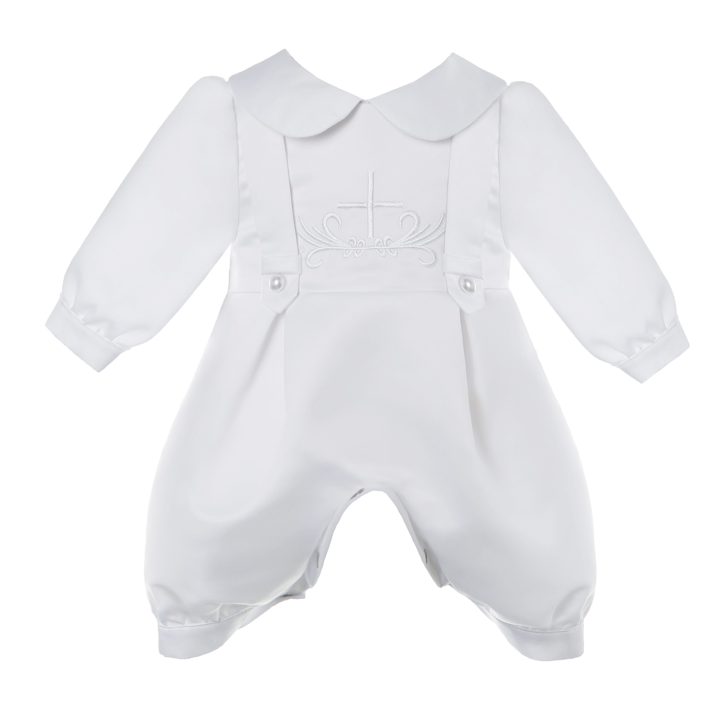 NIMBLE Baby Boys Infant Cross Embroidery Christerning Baptism Romper for 0-12M