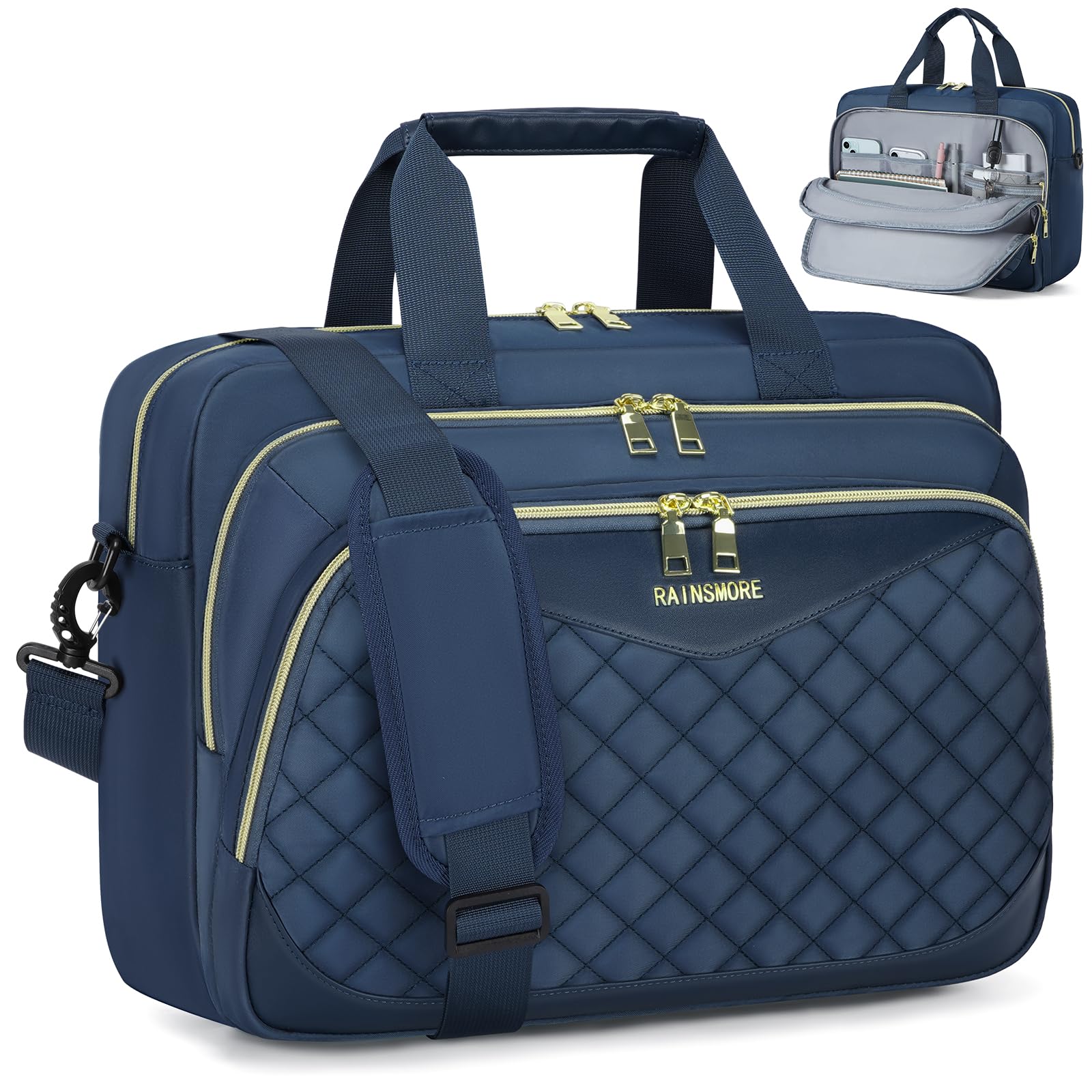 RAINSMORE Maletín grande para laptop de 15.6 pulgadas para mujer, bolsa de trabajo, mensajero
