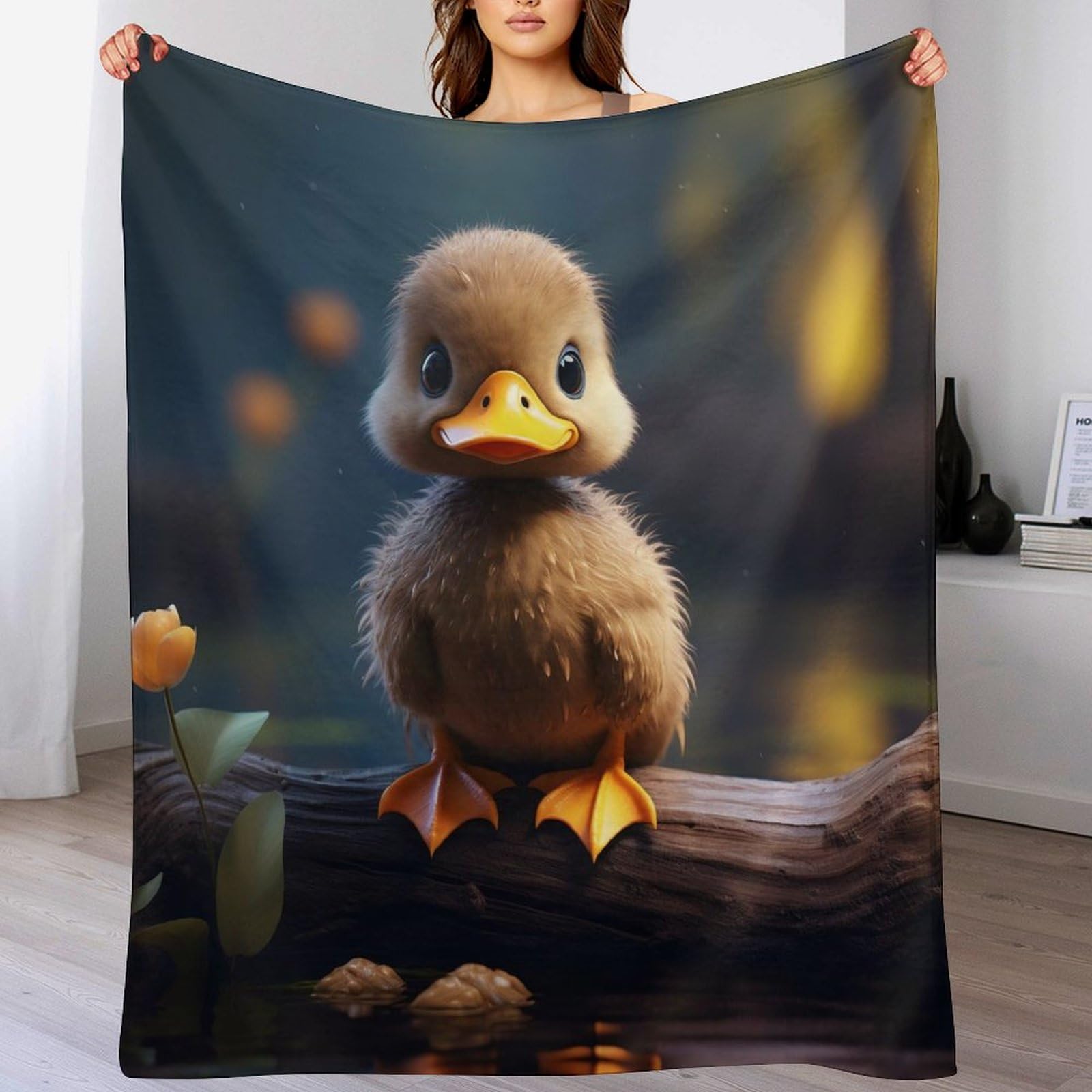 Couverture polaire canard 150x200cm en flannel douce pour canapé
