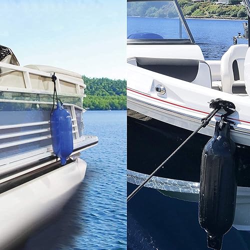 Miniatura 7 de ISURE MARINE 4 piezas de cuerda de nailon trenzado doble para parachoques de barco, 6.5 x 38 pulgadas, líneas de guardabarros de barco, boyas