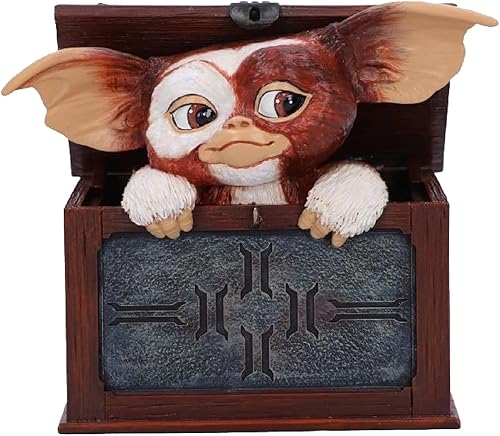 Nemesis Now Gremlins Gizmo in a Box - Figura coleccionable de resina pintada a mano, con licencia oficial de Gremlins, 4.9 in