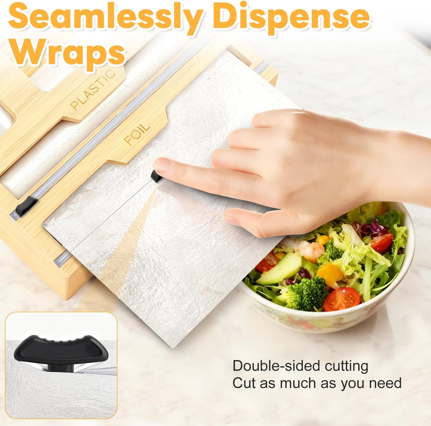 Magnetic Storage Bag Organizer 6 In 1 Ziplock Bag Organizer for Fridge and Drawer, Foil and Plastic Wrap Organizers with Cutter, Food Storage Bags Organizers for Gallon Quart Sandwich Snack - Image 5