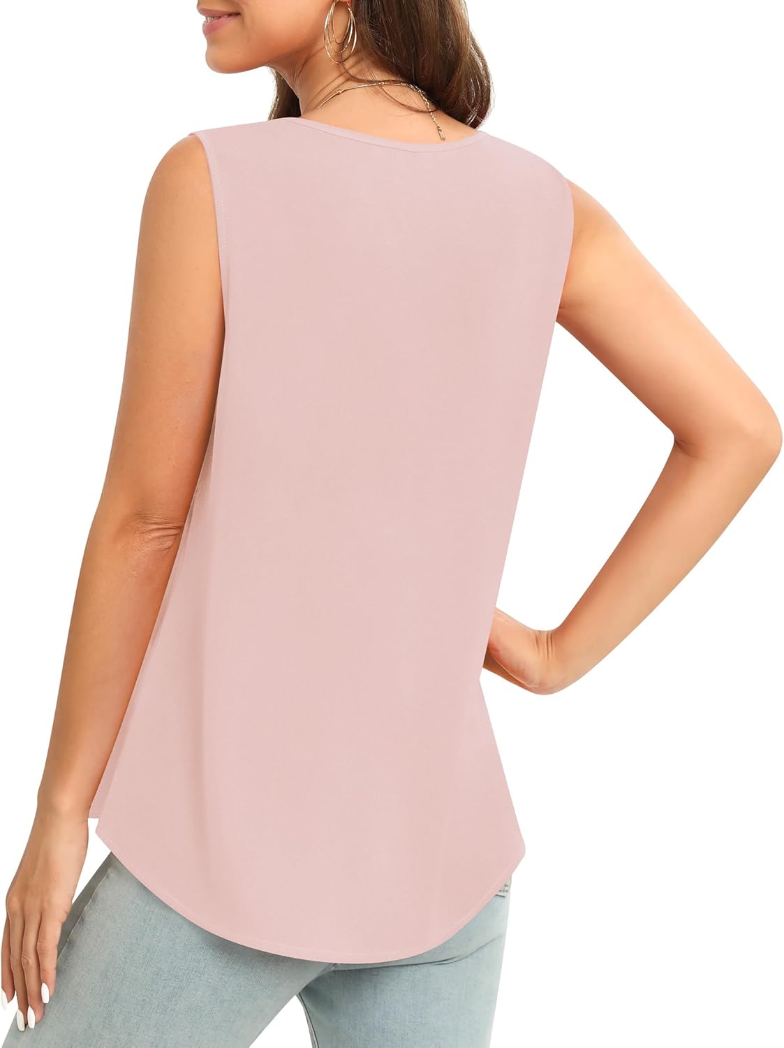 Women's Sleeveless Chiffon Tank Top Business Casual Blouse Tunic Top - Image 5