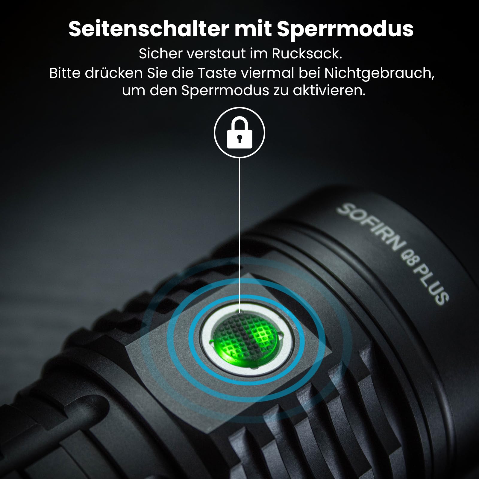 Sofirn Q8 Plus Taschenlampe Superhell 16000 Lumen, USB C, 6x Extrem helle LEDs für Camping, Wandern, Outdoor