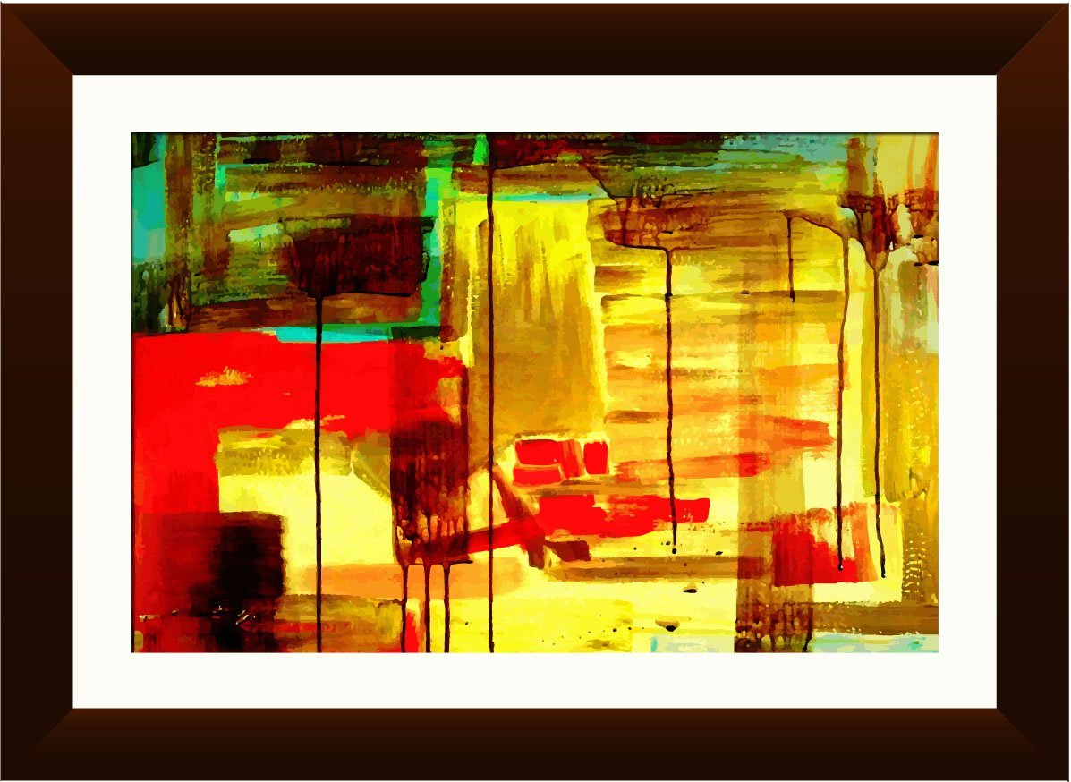 wallmantra Modern Art Framed Wall Painting/Synthetic Wood Wall Hanging