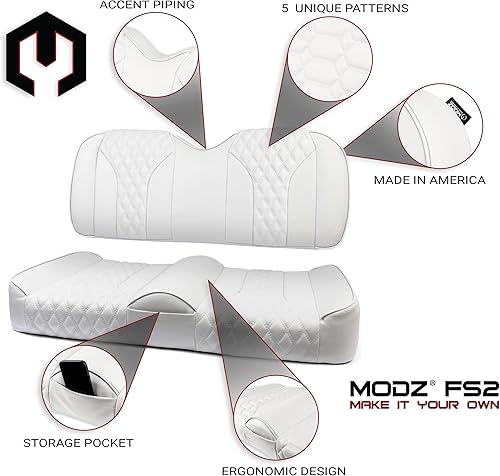 Miniatura 8 de MODZ FS2 Custom Golf Cart Asiento Delantero para ICON 20,i20L, i40 & i40L - Añadir $40 - Base Blanca - Sin patrón