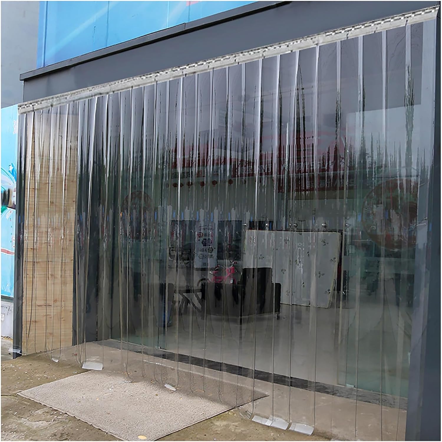 Door Curtain Freezer stripdoor,PVC Door Strips Clear Vinyl Curtains,Windproof Waterproof PVC Strip Stable Curtain，for Dog House Flap, Freezer,Commercial,(165x190cm/64.96x74.8in)