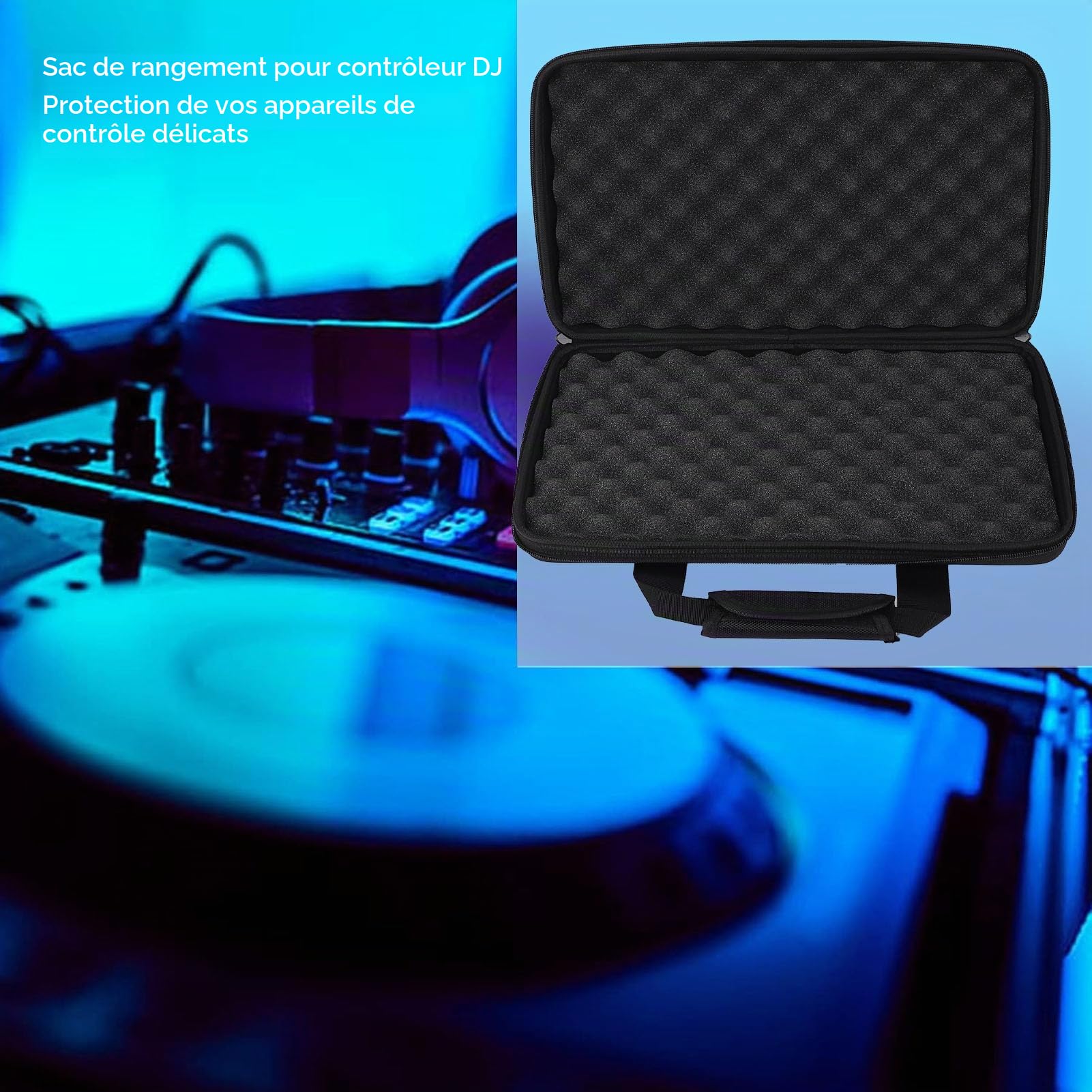 Housse de Contrôleur DJ pour DDJ FLX4 400 SB2 SB3 RB, 2 Channel DJ Controller Étui Rigide, Sac de Rangement Protective, Valise de Voyage DJ Controller Sac de Rangement pour Contrôleur DJ (Noir)