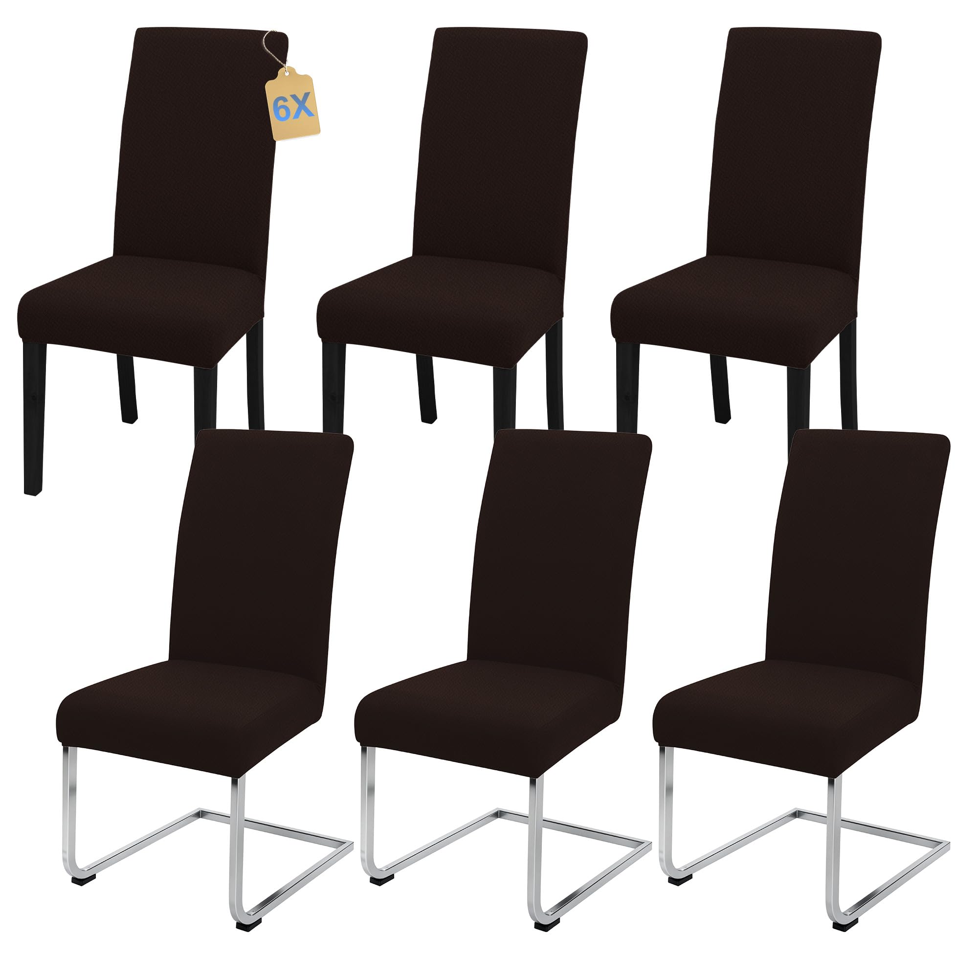 SUKAIKEQA Stuhlhussen 6 Stück Stretch Stuhlbezug Schwingstuhl Esszimmer