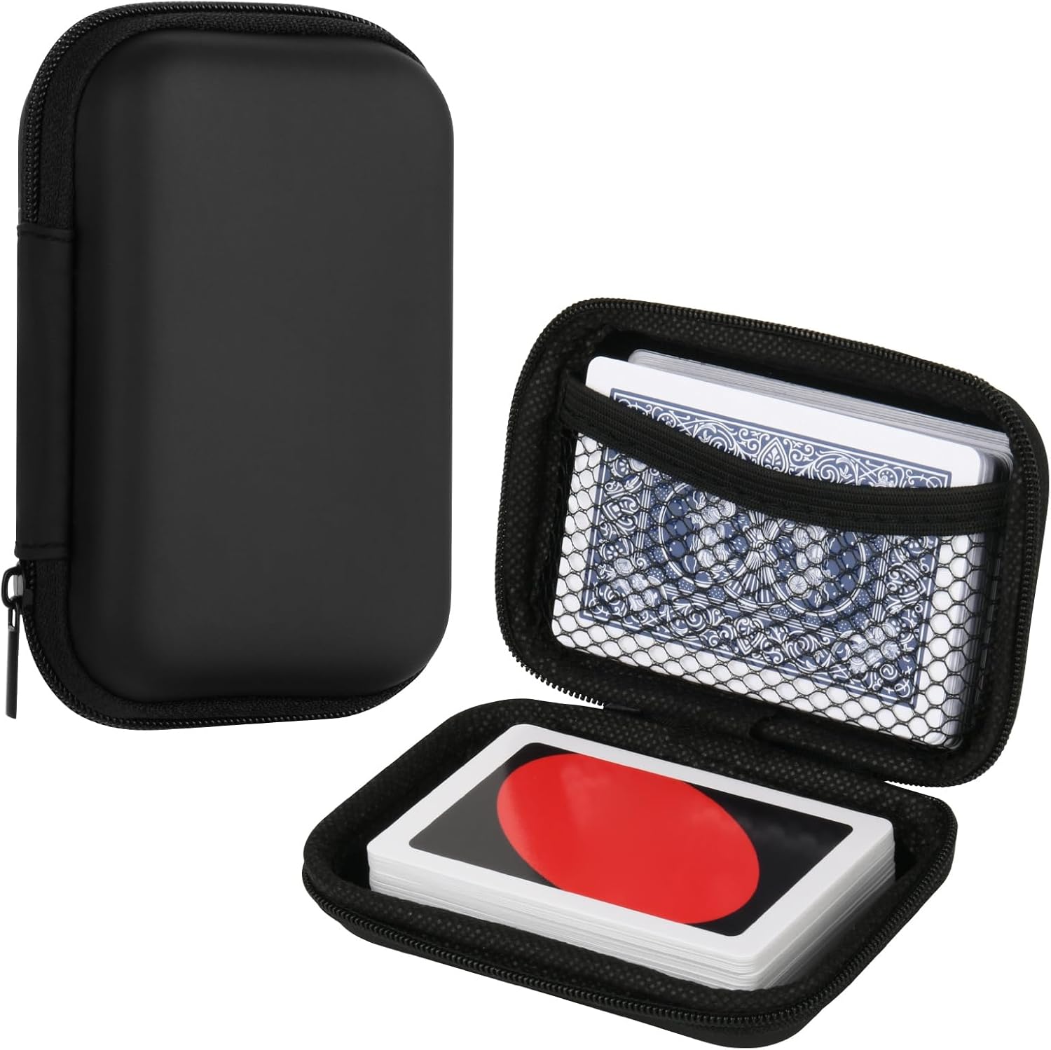 Cosmos 2 Pcs Playing Card Case Travel Game Card Hard Case Compatible with UNO Card Game, Card Deck Holder Poker Card Storage Box Carrying Card Bag for Classic Game Card, Trading Card (Case ONLY)