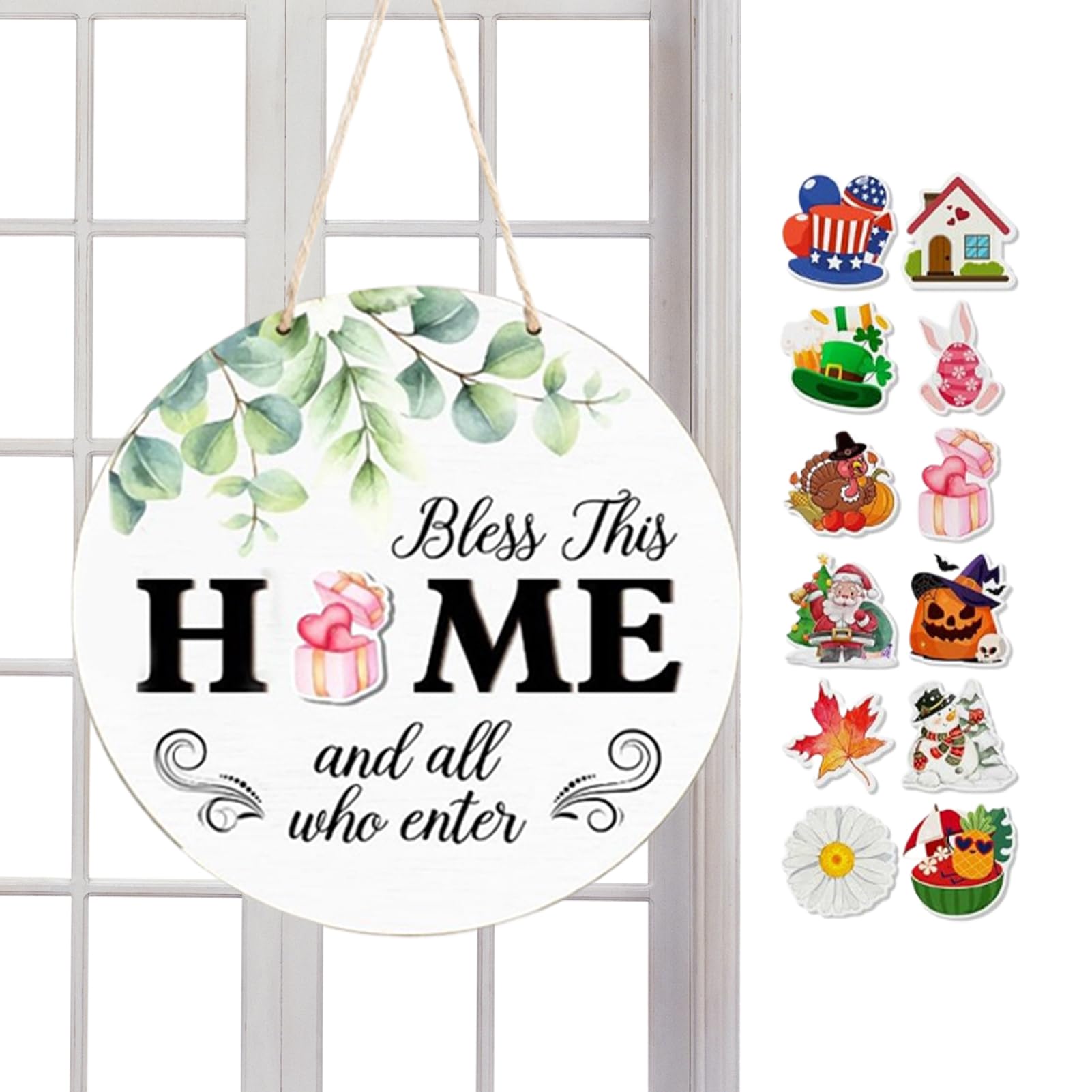 Señal de bienvenida intercambiable para solucionar la decoración exterior anual