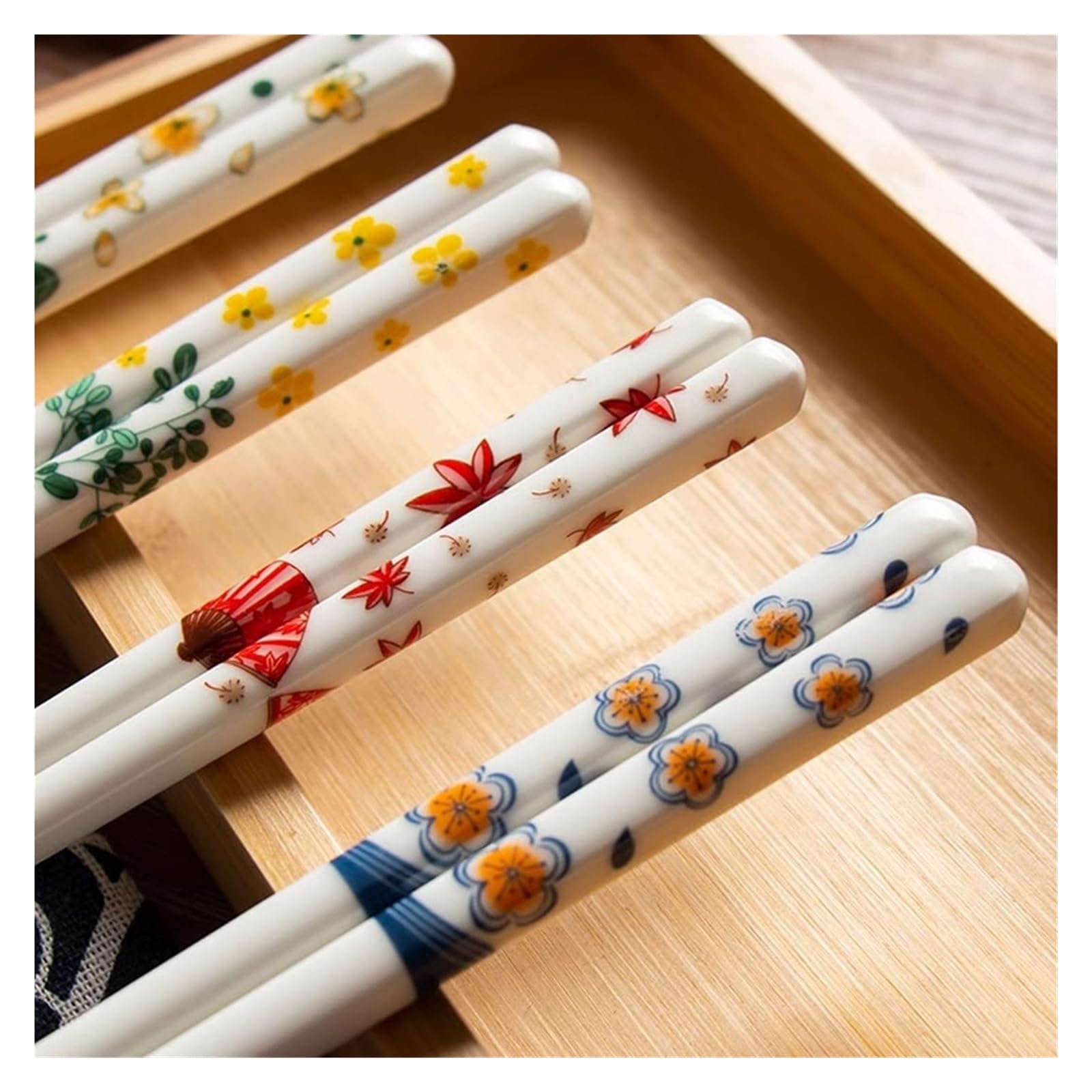 Baguettes en céramique, Cadeau japonais mignon de baguettes en porcelaine, 10 paires réutilisables céramique d'os haute qualité Chine(A)