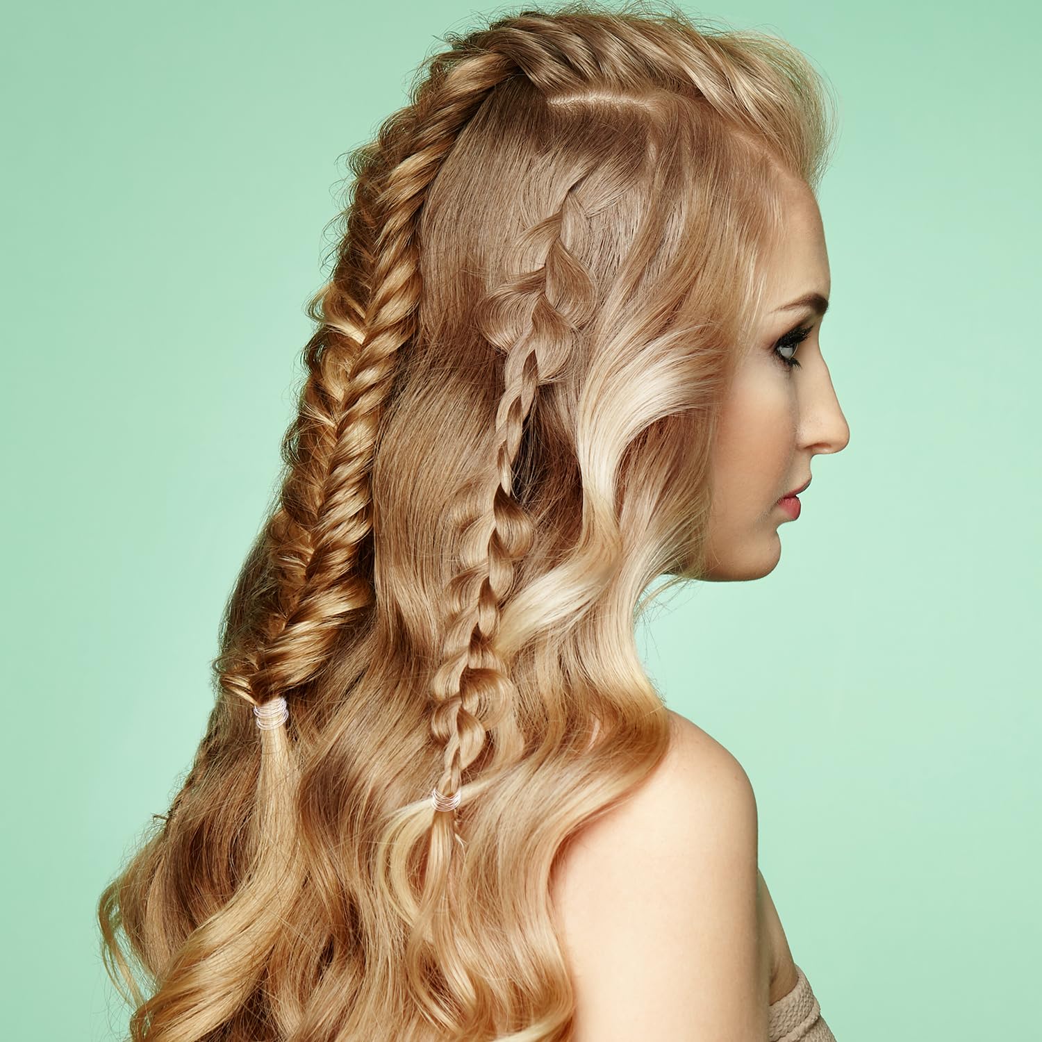2000 Pack Mini Rubber Bands Elastic Hair Bands Soft Hair Ties with Box for Hair Braiding Hair Wedding Hairstyle(Clear)