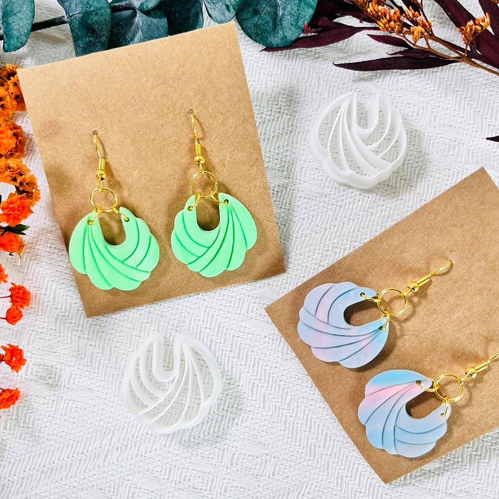 Polymer Clay Cutters – 2PCS Shell Swirl & Abstract Arch Clay Cutters for Polymer Clay Jewelry, Clay Tools and Earring Cutters for DIY Crafts and Earring Kit - Image 5