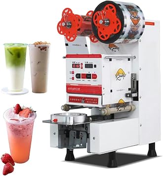 Fully Automatic Cup Sealer 95MM/90MM 480W Commercial Electric Cup Sealing Machine 670 Cups/h Bubble Tea Milk Tea Sealing Machine Boba Maker for Sealing Plastic Cups