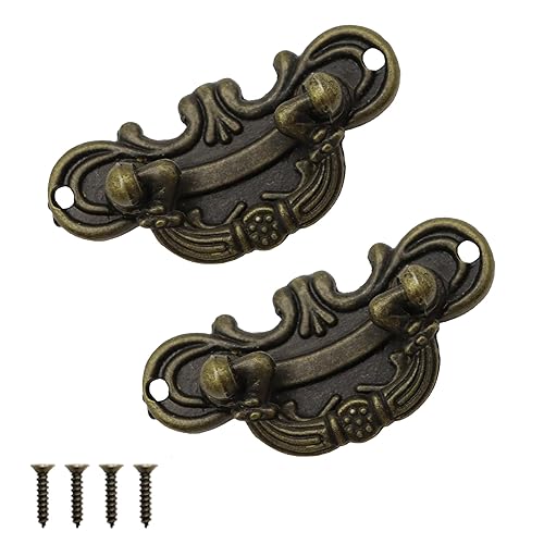 8 Pack Baroque Style Antique Brass Drop Bail Drawer Pulls,