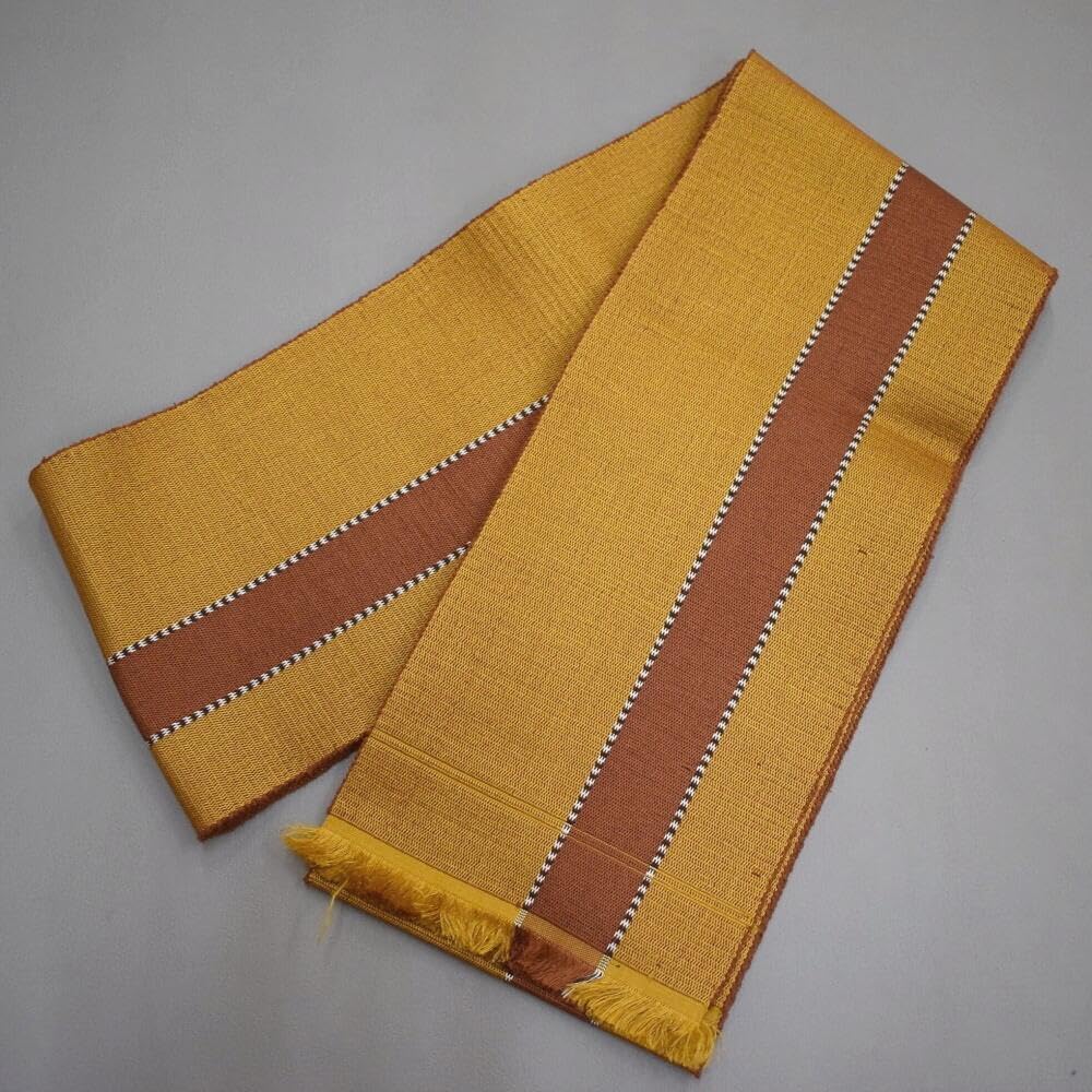 Amazon.co.jp: M36-6 正絹 本場黄八丈 半巾帯 半幅帯 草木染 : おもちゃ