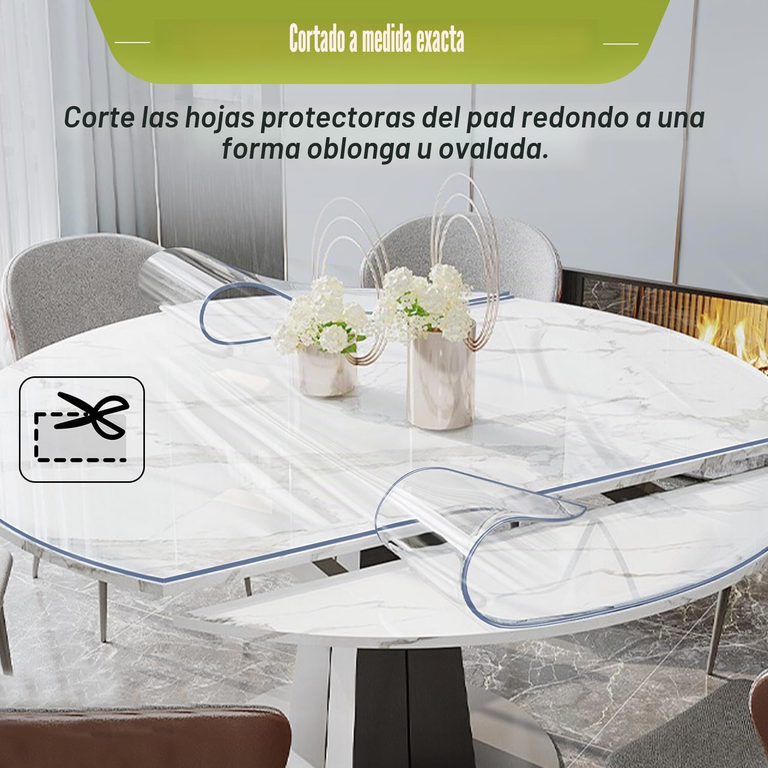 OstepDecor Plastico Protector Mesa Redonda 110 cm Ø, Mantel Transparente Mesa Redonda, Fácil de Limpiar, Duradero y Lavable
