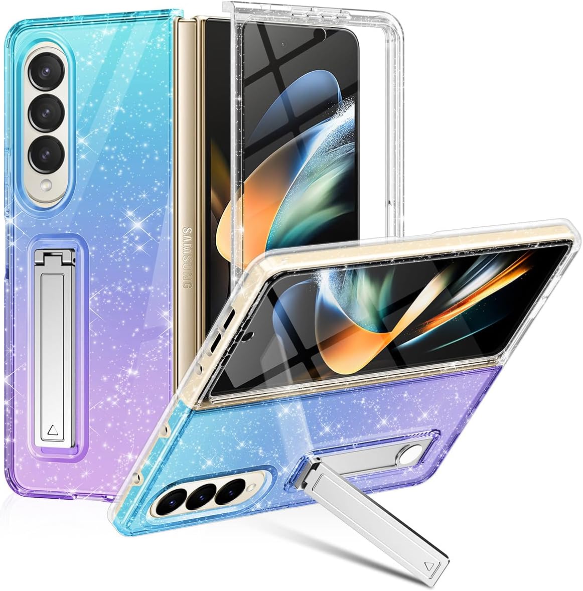 Custodia Trasparente Cristallo Per Samsung Galaxy Z Fold 4 5G (2022) - Bumper In TPU Con Ricarica Wireless