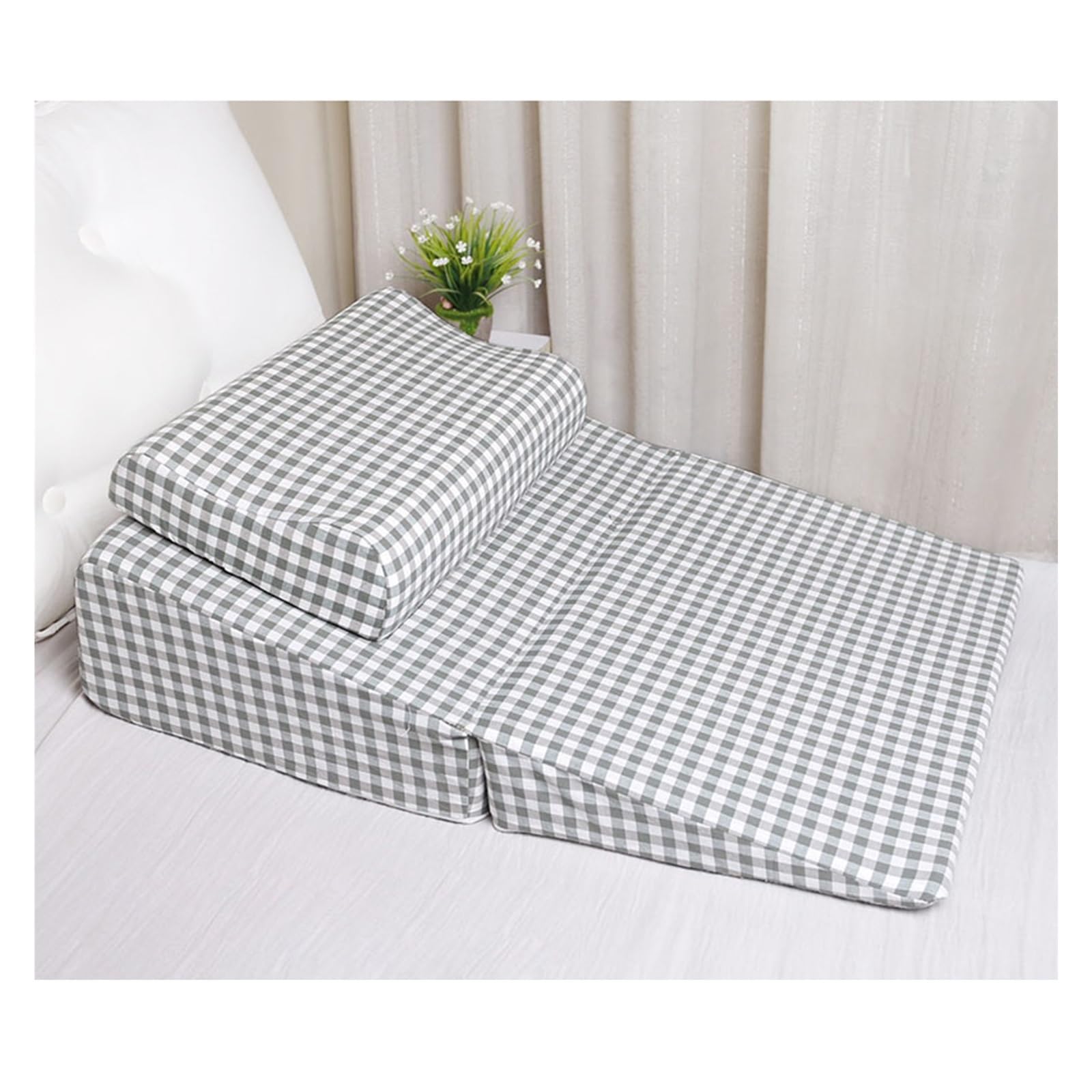 cuña antireflujo adulto Almohada de cuña posoperatoria alargada de 80 cm, cuñas de espuma de alta densidad para dormir con reflujo ácido/apnea, para cama y cojín de soporte para cuello(Green,L 80x60x2