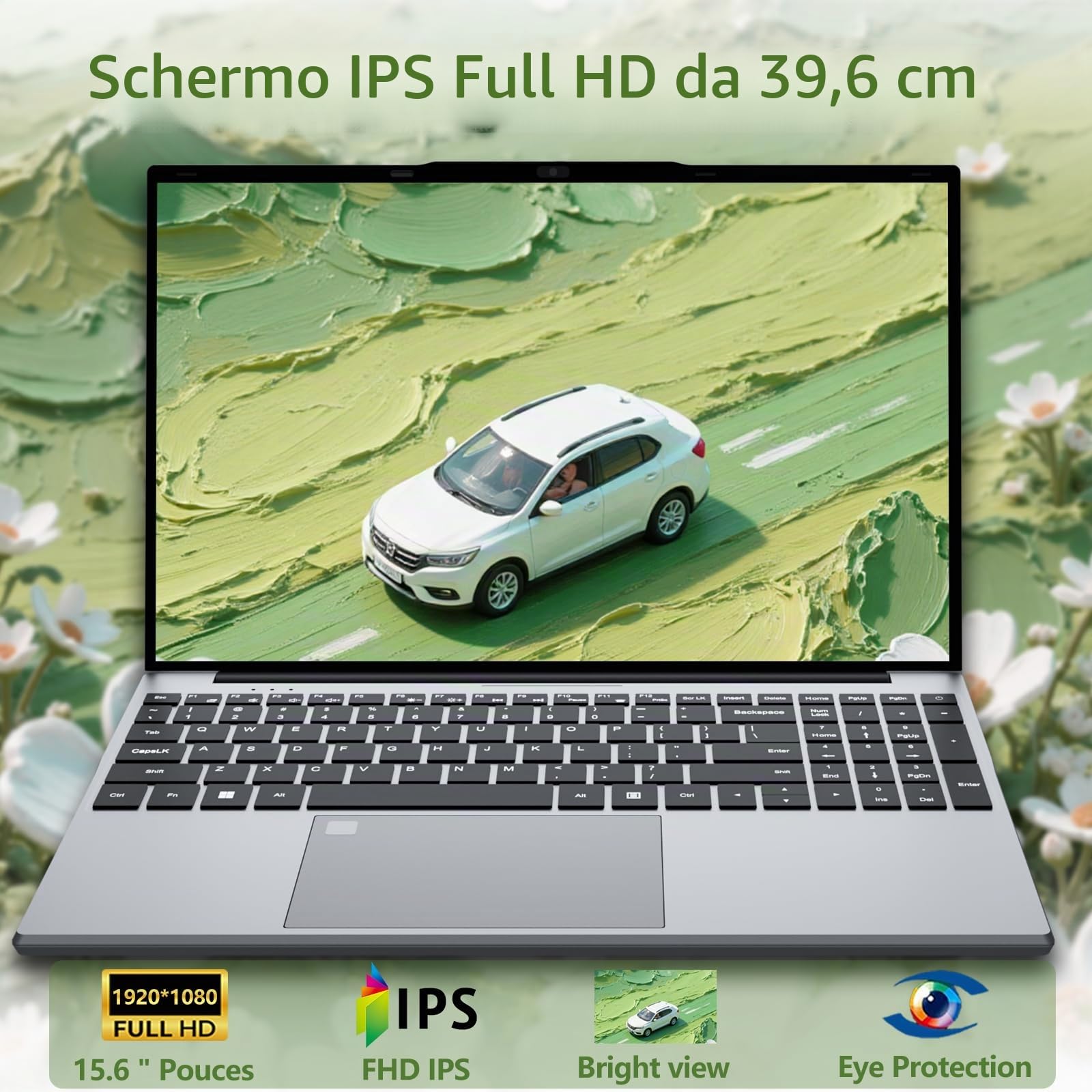 Portatile PC 15,6 pollici, Notebook N150 fino a 3,6 GHz (migliore di N95), Laptop 16 GB DDR4 RAM 1 TB SSD, Dotato display 1920x1080, Win 11 Pro, 2*USB3.0, HDMI 4K, WiFi 5 Computer portatile