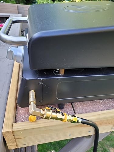 Miniatura 5 de Seihao Adaptador de codo de propano con conector macho de 38 pulgadas para plancha de mesa Blackstone de 17 pulgadas y 22 pulgadas
